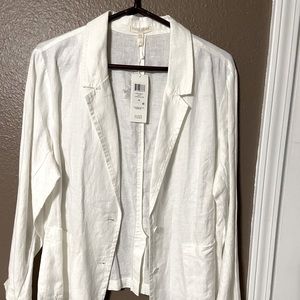 White linen blazer new with tags